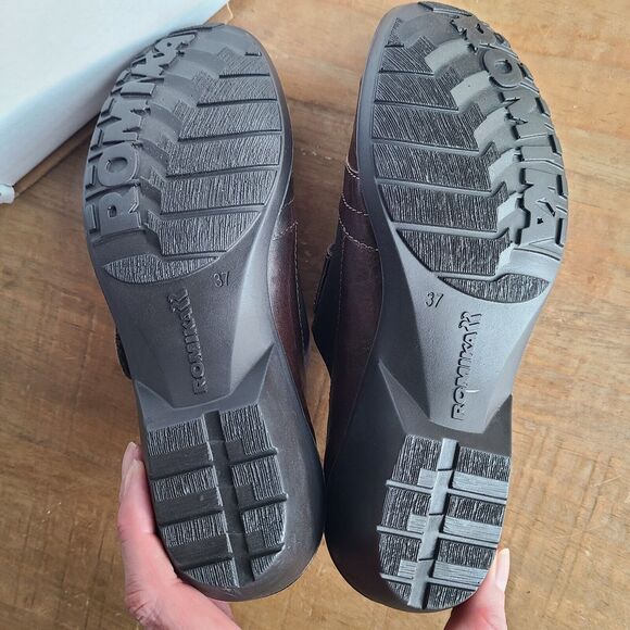 Romika Loafers Womens Size 37 Brown Distressed Leather Shoe Flat Rubber NEW - Picture 7 of 10